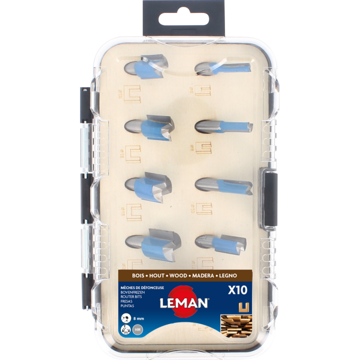 Caja de 10 fresas de ranurado rectas