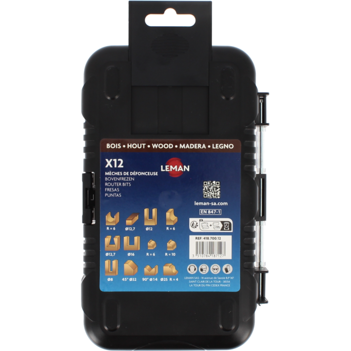 Coffret de 12 mÈches de dÉfonceuse