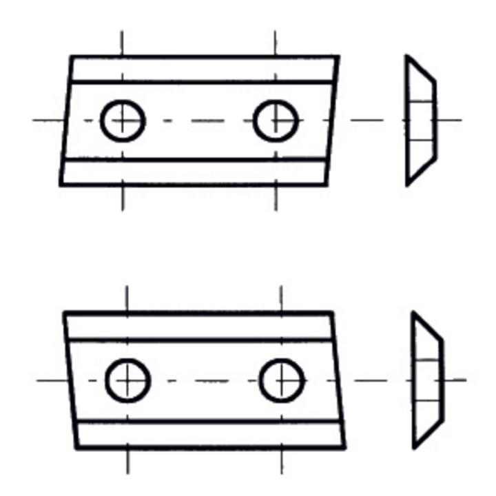 Taglienti reversibili al carburo obliqui 5 - k05
