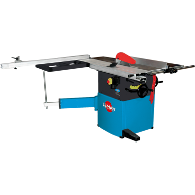 Table saw with carriage flush with the blade 255 mm