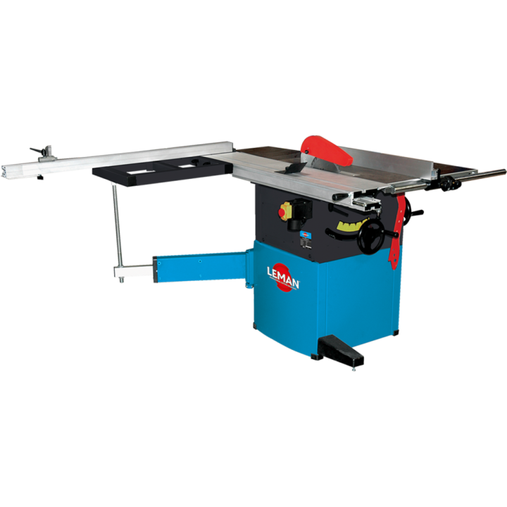 Table saw with carriage flush with the blade 255 mm