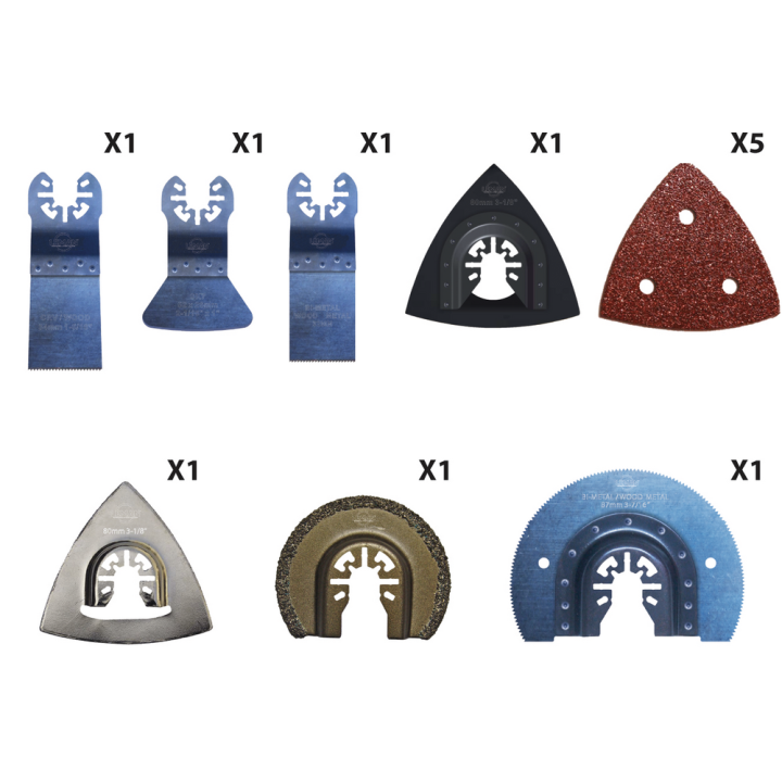 Doos met 12 accessoiresvoor verschillende materialen