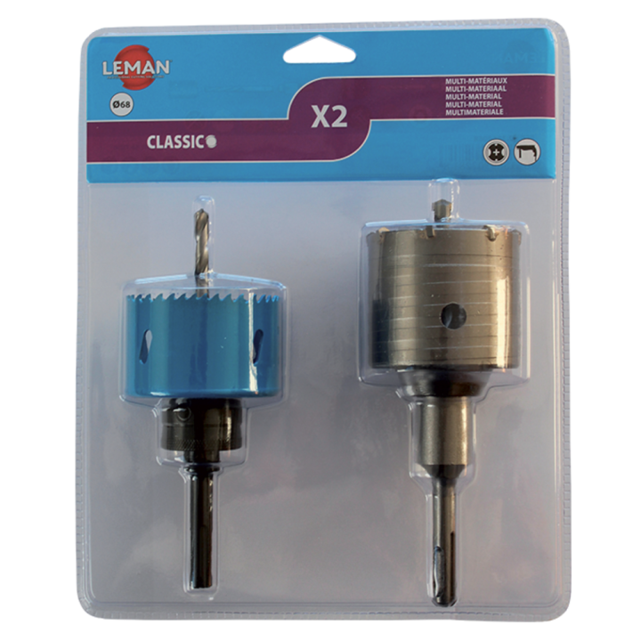 2 seghe a tazza punte sds+ Ø 68 speciale quadro elettrico