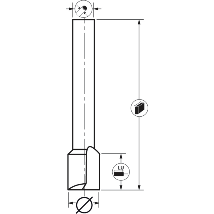 Straight groove drill bit