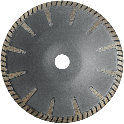 Concave diamond disc for curved cuts, granite, concrete