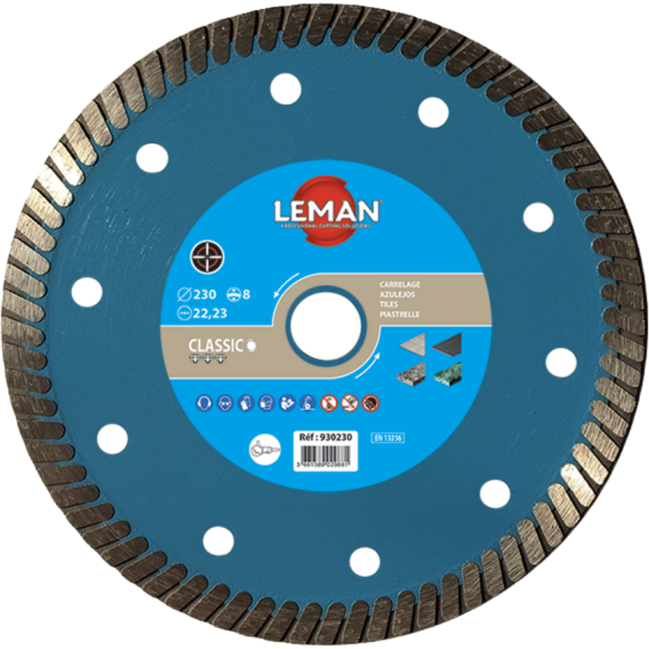 Diamond disc continuous rim vitrified tile