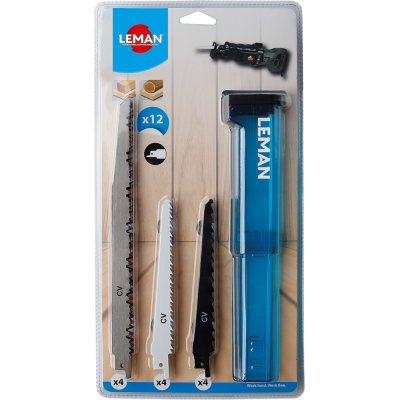 Assortiment de 12 lames de scie sabre