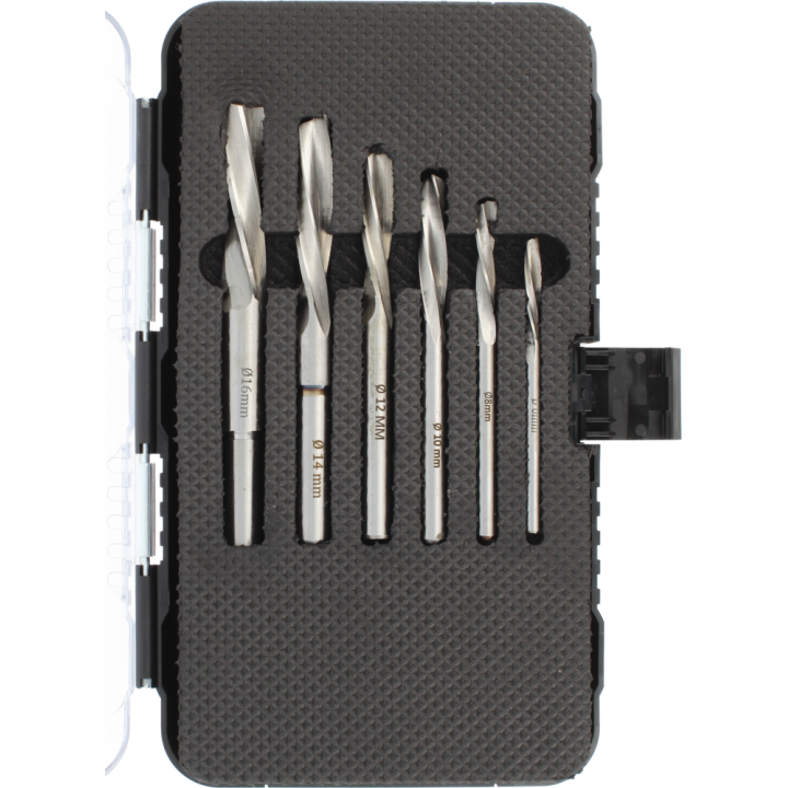 Caja de 6 brocas para mortajado helicoidales
