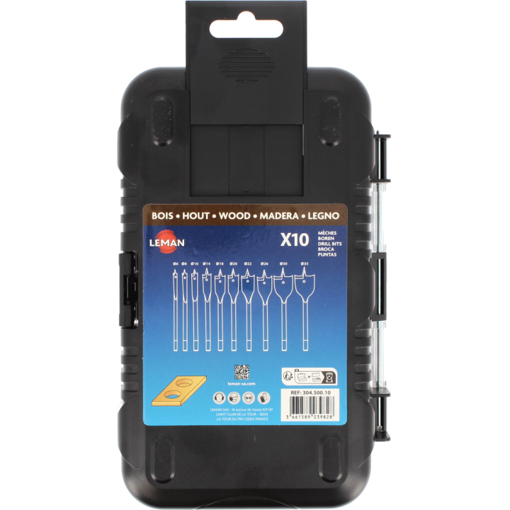 Caja de 10 brocas planas madera