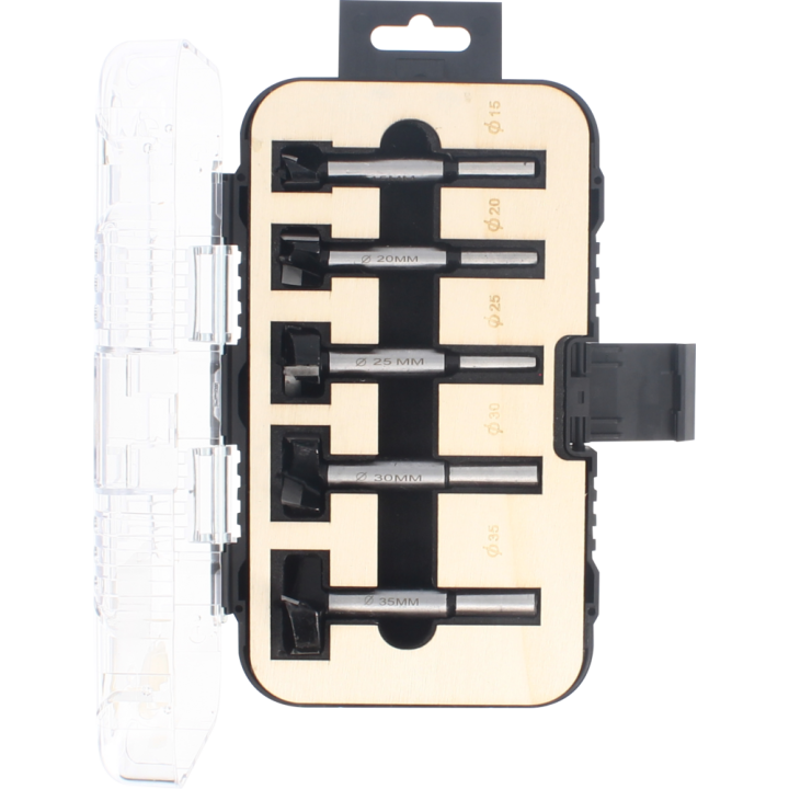 Box of 5 flat base forstner bits
