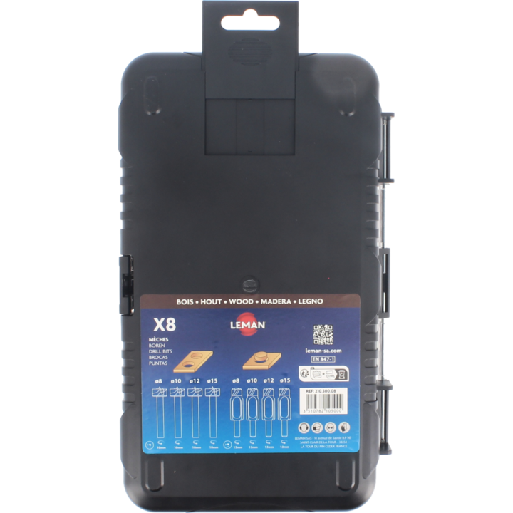 Caja de 4 brocas para tapones + 4 brocas para moldear en plano