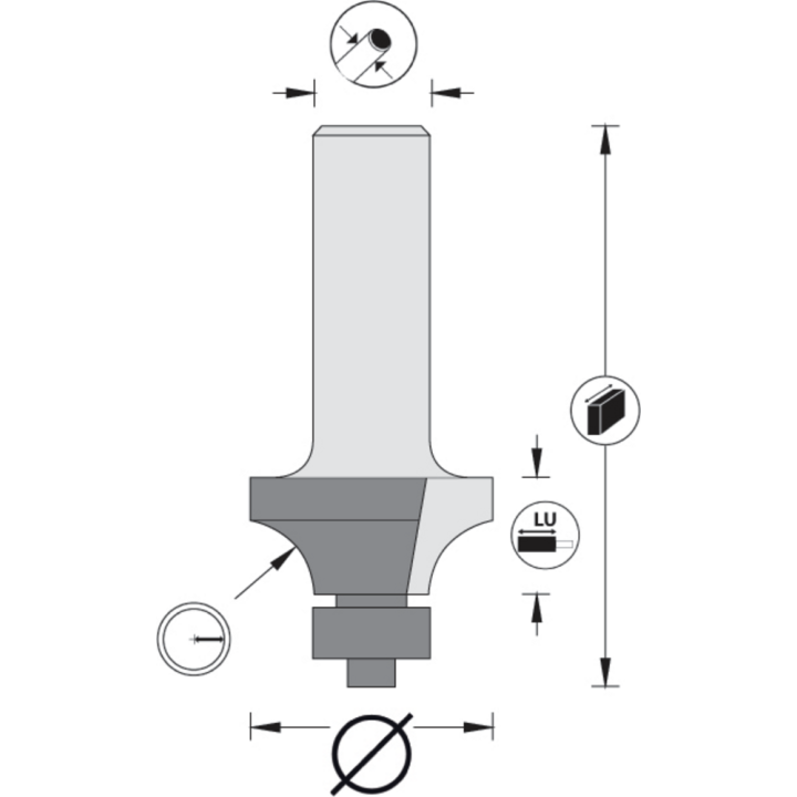 Round 14 drill bit + guide