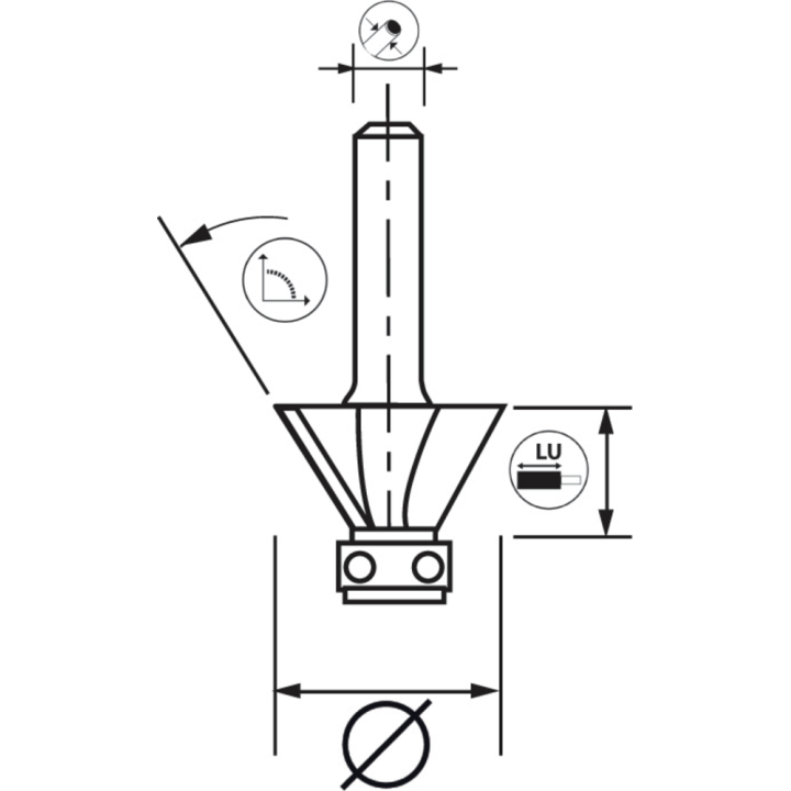 Chamfer drill bit + guide
