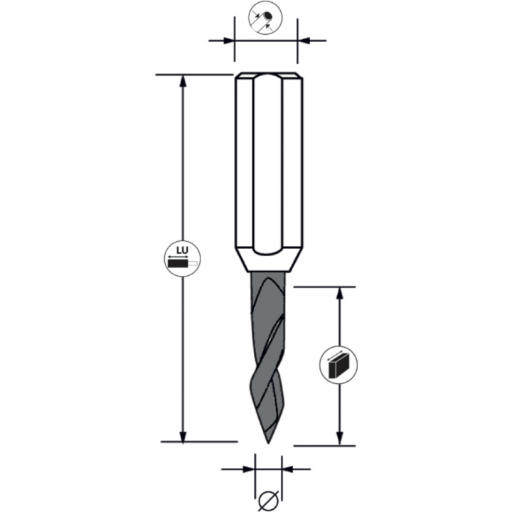 Houtboor carbide monobloc microkorrel