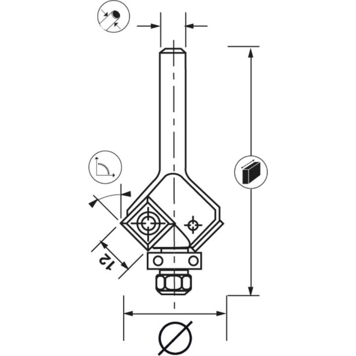 Fresa para recortadora con plaquitas reversibles + guía