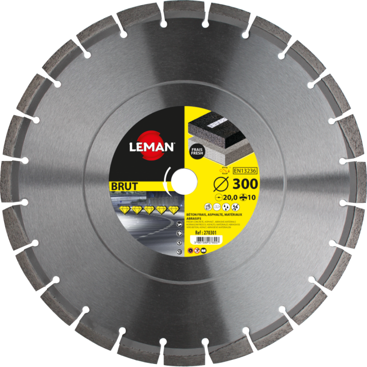 Disque diamant segments asphalte, béton frais