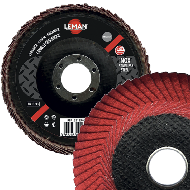 Ceramic flap disc with rounded edge