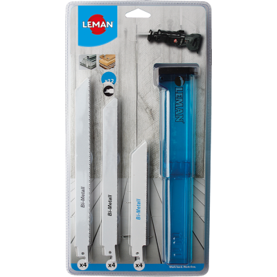 Assortiment van 12 bladen voor reciprozaag