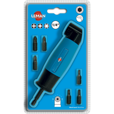 Adaptador de ángulo + puntas - 7 piezas