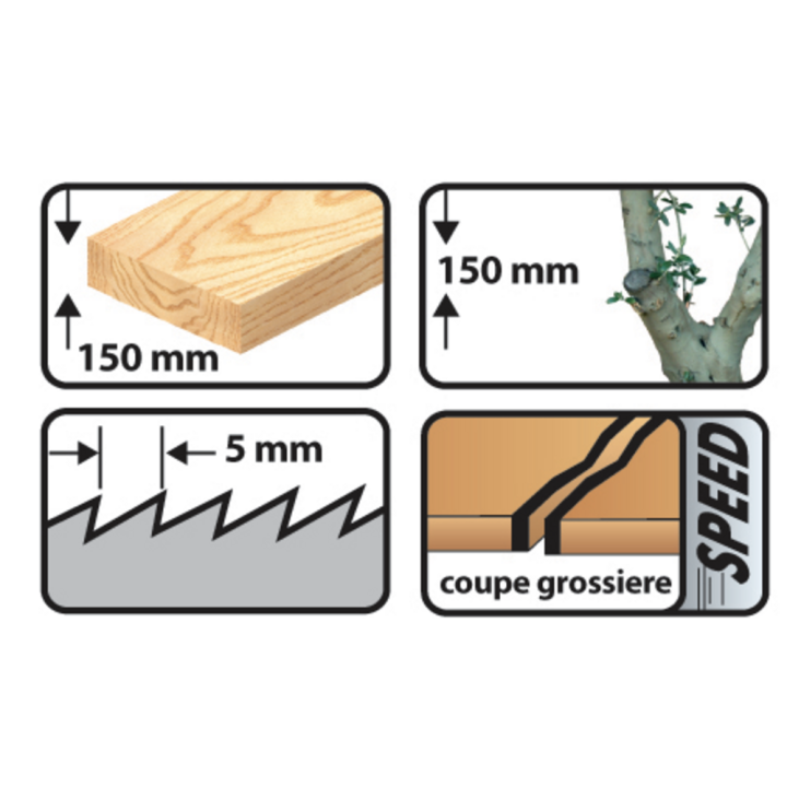 Carte 5 lames de scie sabre
