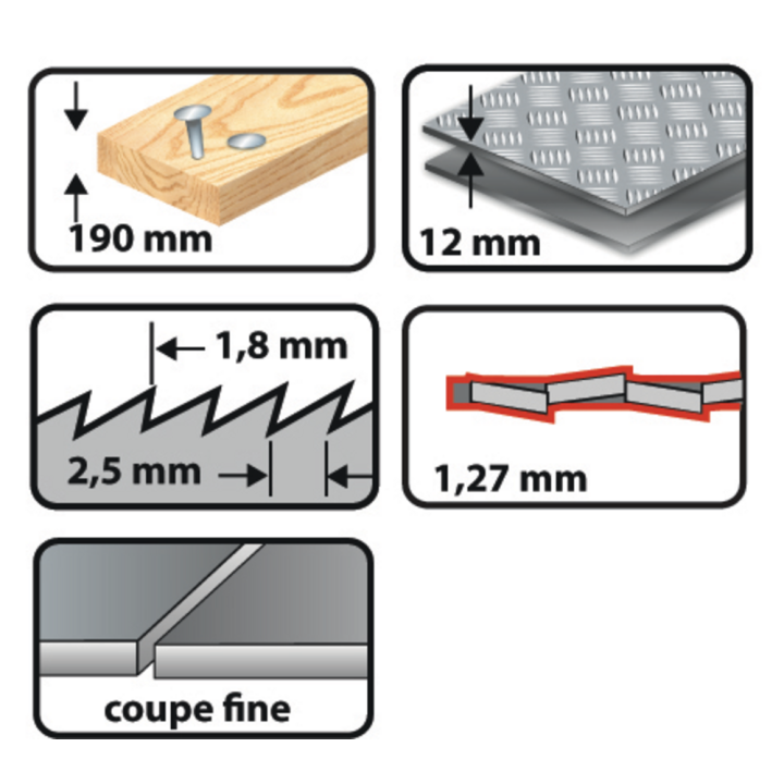 Carte 3 lames de scie sabre