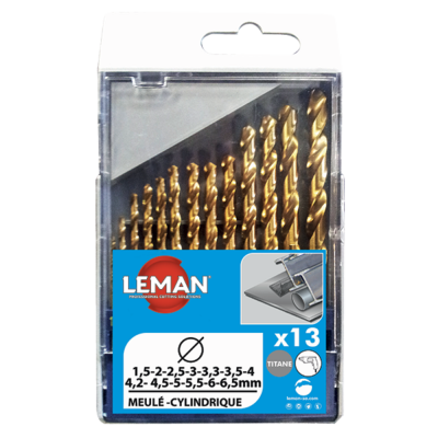 Doos met 13 metaalboren hss titanium