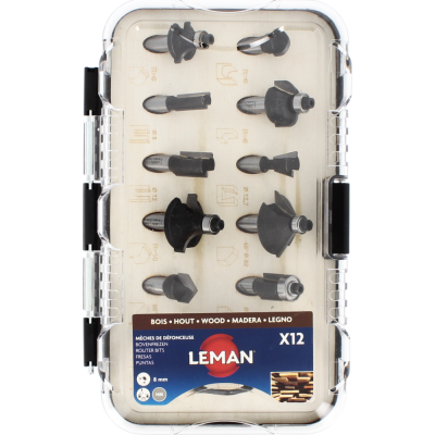 Coffret de 12 mèches de défonceuse