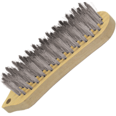 Brosse fil inox en bois forme violon