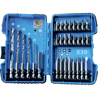 Coffret embouts et forets bois 14'' 30 pièces