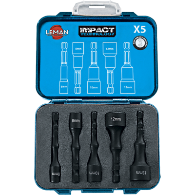 Caja de 5 llaves de impacto hexagonales 14'' 65 mm