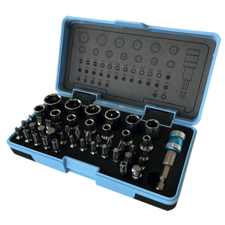Coffret de douilles 14'' + embouts inox 45 pièces