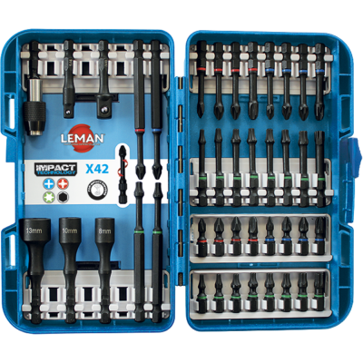 Coffret de douilles 14'' + embouts impact 42 pièces