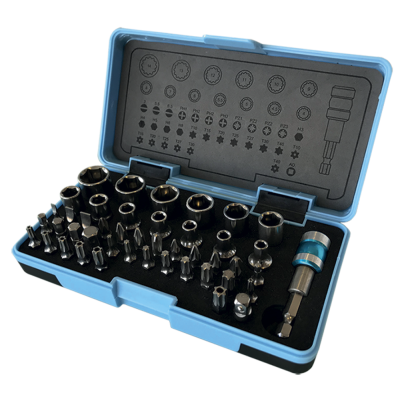 Coffret de douilles 14'' + embouts inox 45 pièces