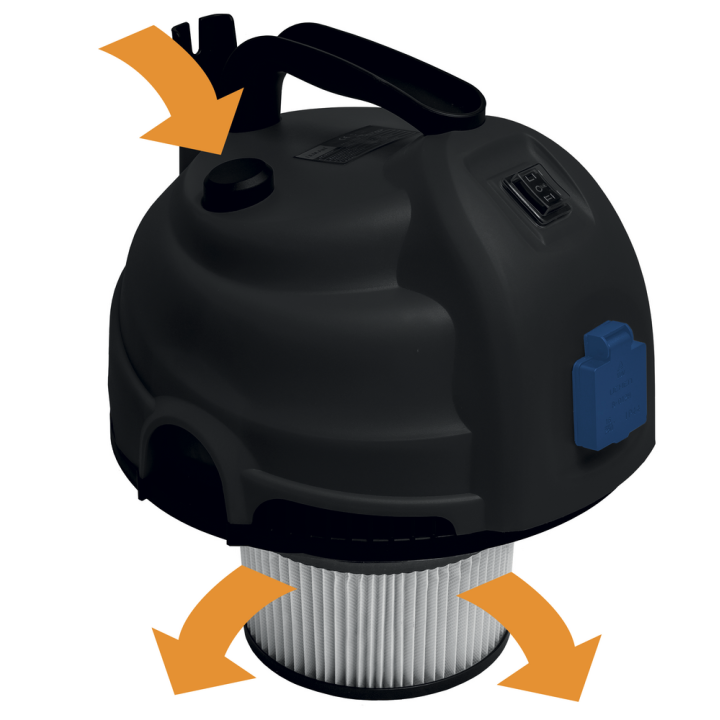 Aspirateur eau et poussière  inox  décolmatage manuel  30 l - 1400 w