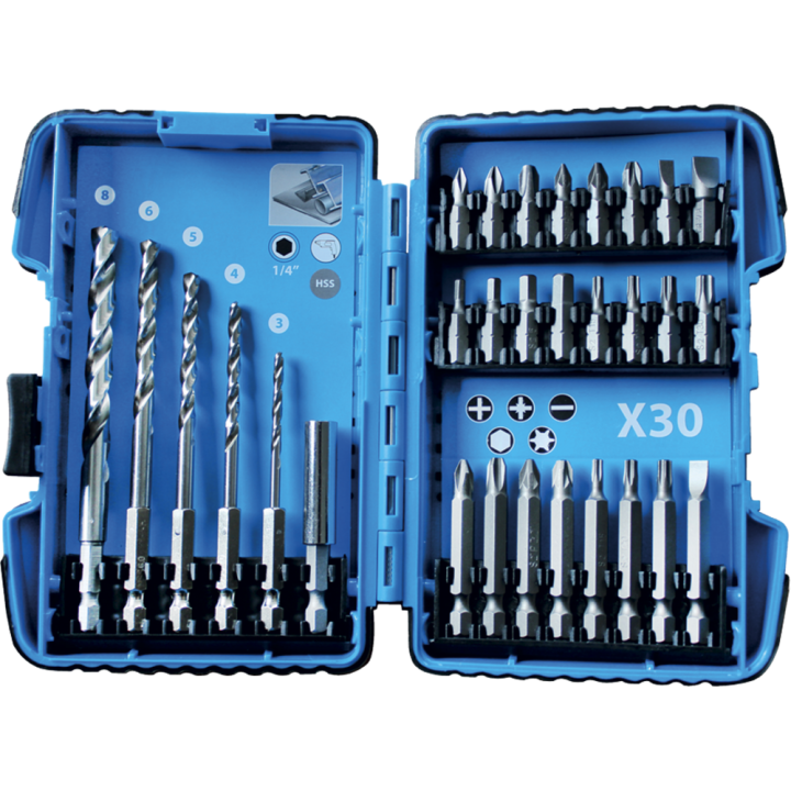 Coffret embouts et forets métal 14'' 30 pièces