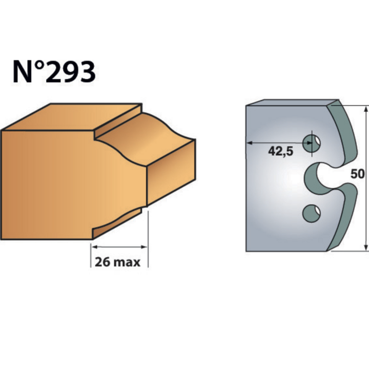 Blades to be moulded height 50 mm