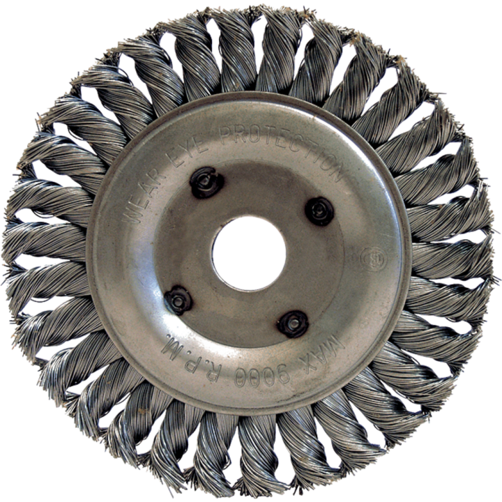 Knotted steel wire circular brush