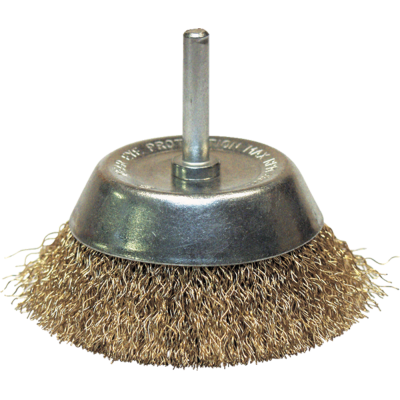 Crimped brass wire conical brush