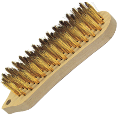 Houten borstel messingdraad vioolvorm