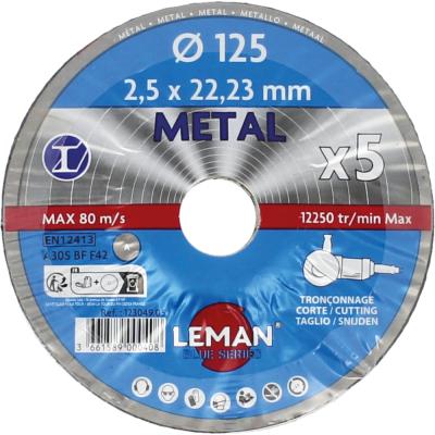 Pack de 5 disques tronçonnage metal 