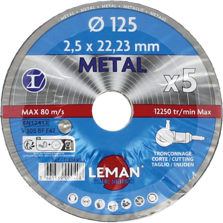 Pack de 5 disques tronçonnage metal 