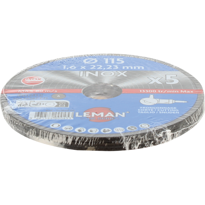 Pack 5 disques tronçonnage inox