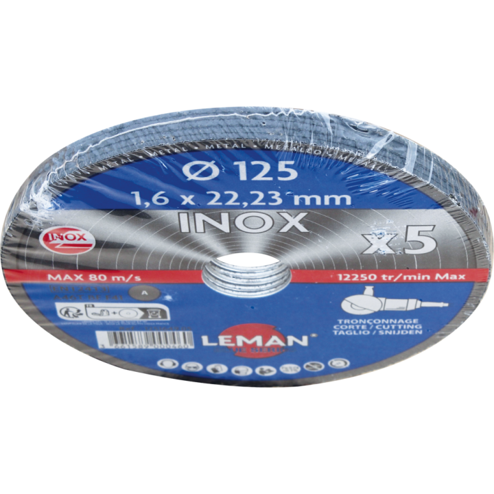 Pack 5 disques tronçonnage inox