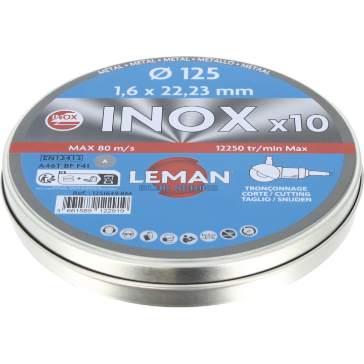 Pack 5 disques tronçonnage inox