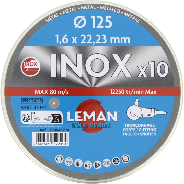 Pack 5 disques tronçonnage inox
