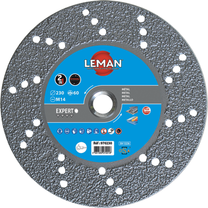 Disco de diamante para corte y desbarbado de acero