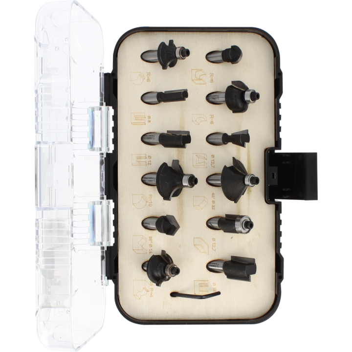 Coffret de 12 mèches de défonceuse