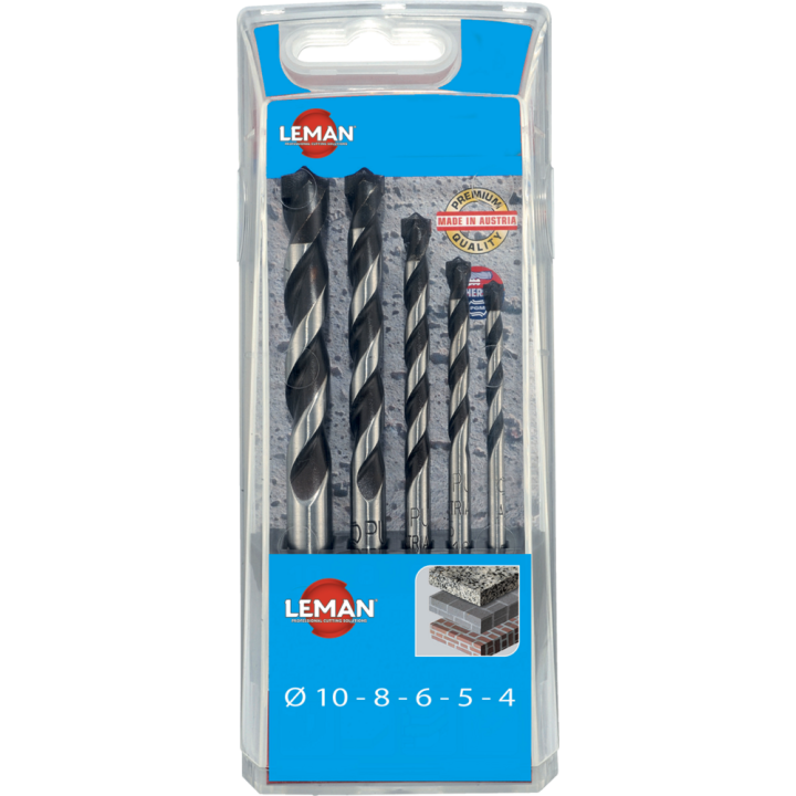 Caja de 5 brocas cilíndricas hormigón