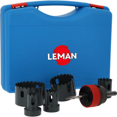 Coffret trepans diamantes avec mandrin automatique.