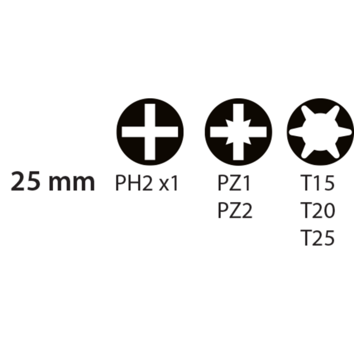 7-piece set - drill angle adapter + bits